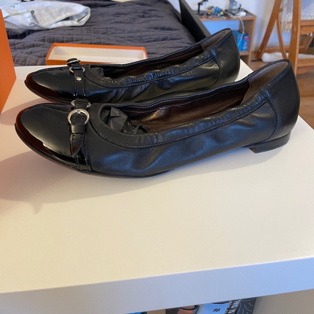 AGL Monica cap toe black ballet flats - Size 41.5 (US 10 / 10.5)